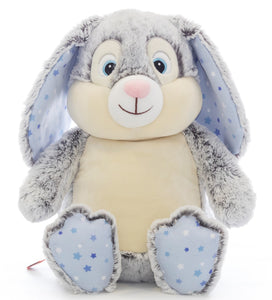 Personalised Plush Blue and Pink Bunny
