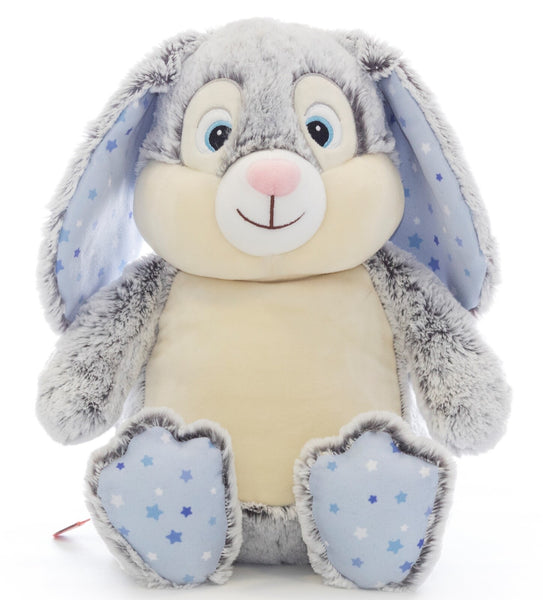 Personalised Plush Blue and Pink Bunny