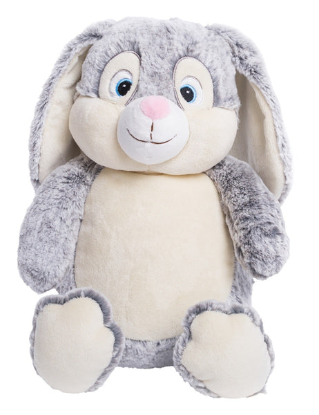 Personalised Plush Grey Bunny