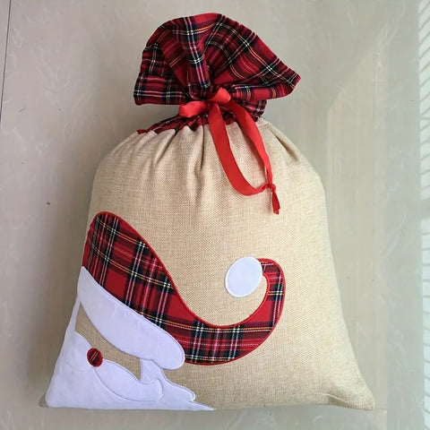 Personalised Santa sack Checked Santa