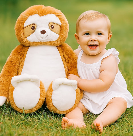 Personalised Plush Sloths (grey, Brown, light Brown)