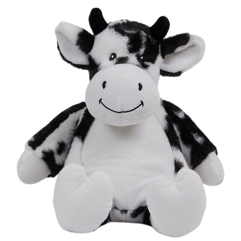 Personalised Plush Black and white Cow