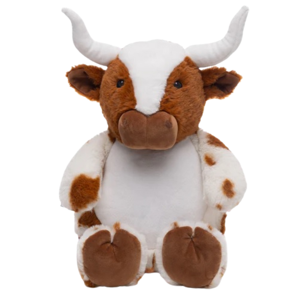 Personalised Plush Long Horn Cow