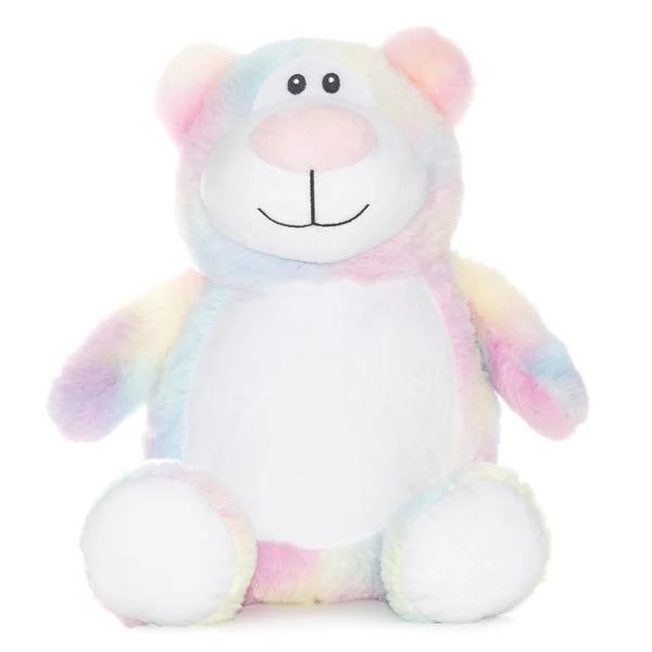 Personalised Plush Pastel rainbow Bear