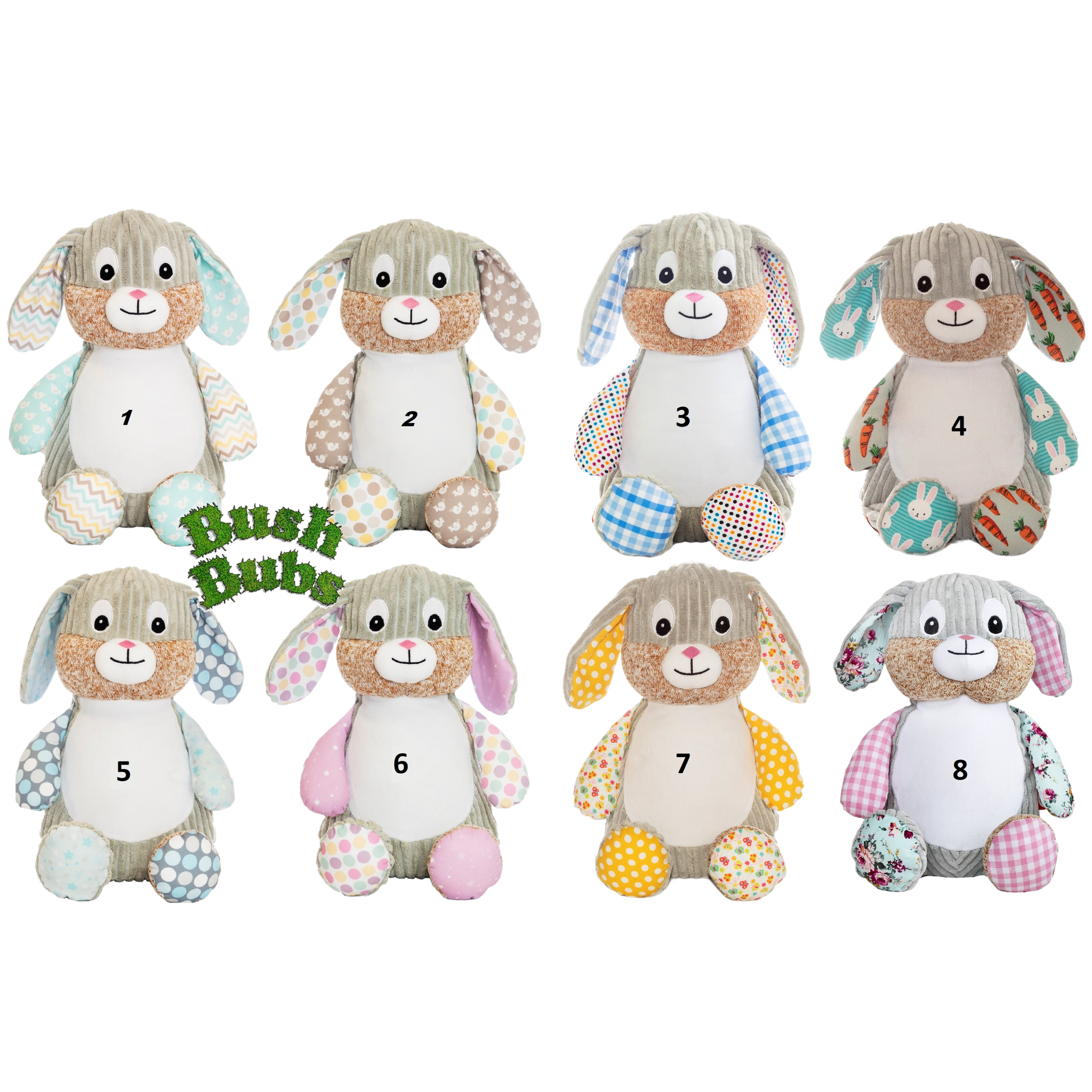 Personalised Plush Patchwork Bunnies