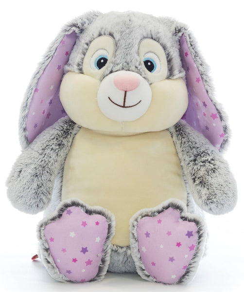 Personalised Plush Blue and Pink Bunny