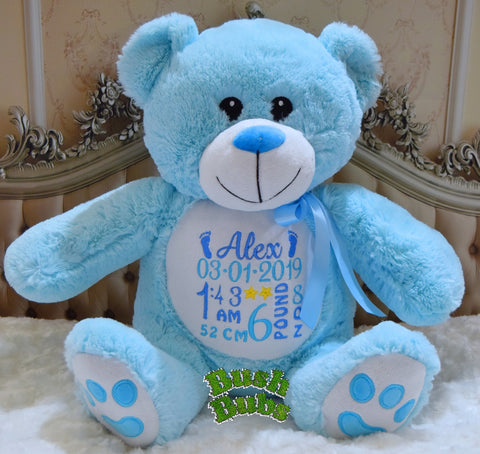 Personalised Plush Teddy Bear Pink Or Blue