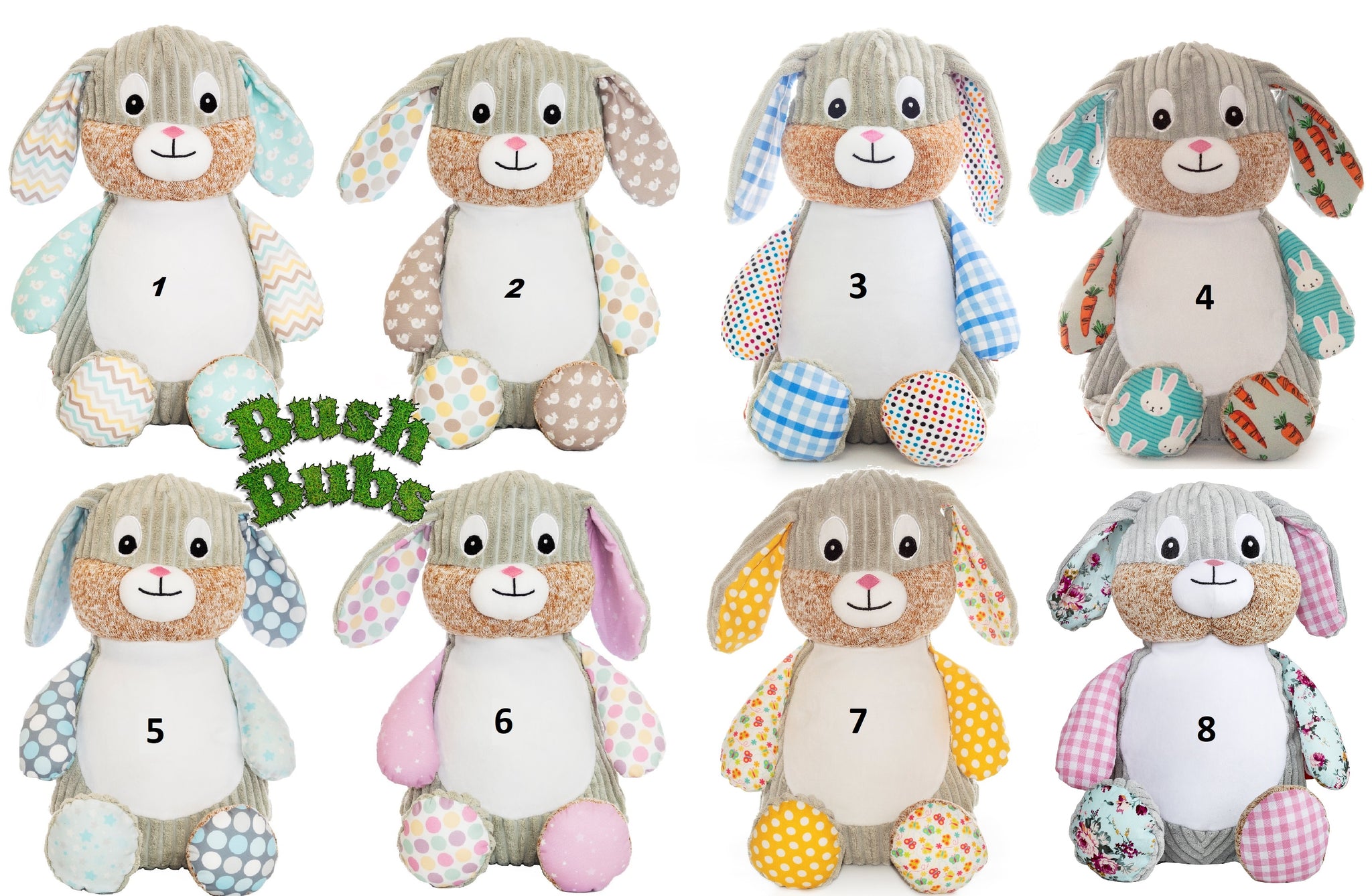 Personalised Plush Patchwork Bunnies