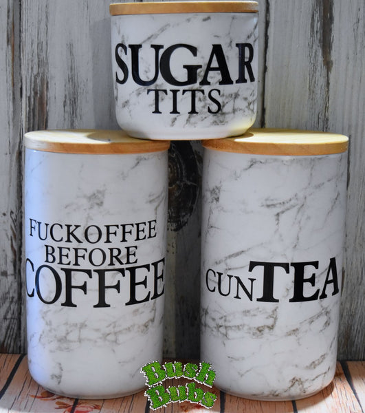 Coffee, Tea and Sugar Jars Singles