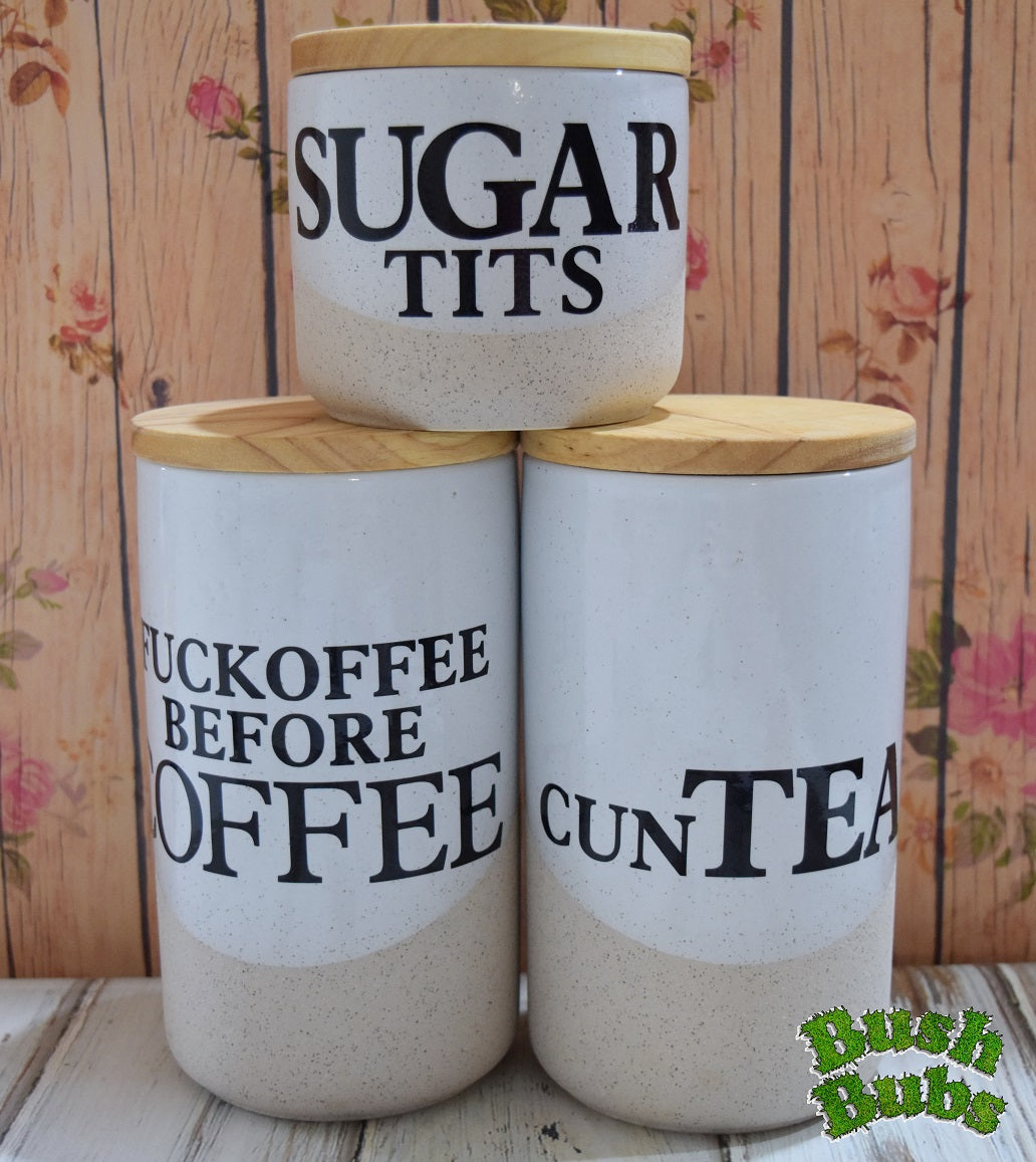 Coffee, Tea and Sugar Jars Singles