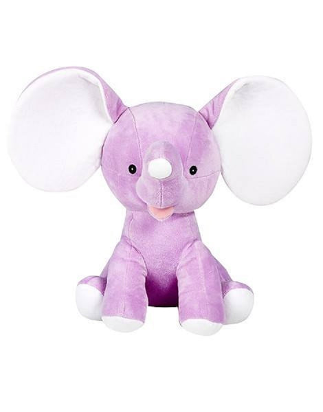 Personalised Plush Elephants pink, blue, purple, grey, yellow